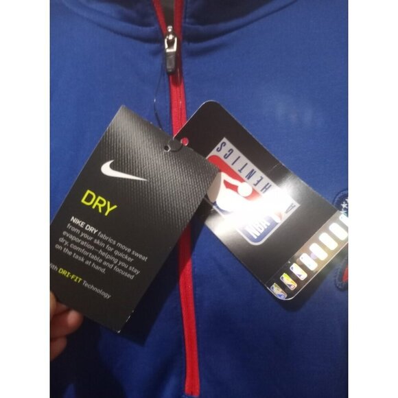 New Nike Dri Fit NBA Philadelphia 76ers 1/4 Zip L/S Pullover Men's Small S Blue - Picture 4 of 12